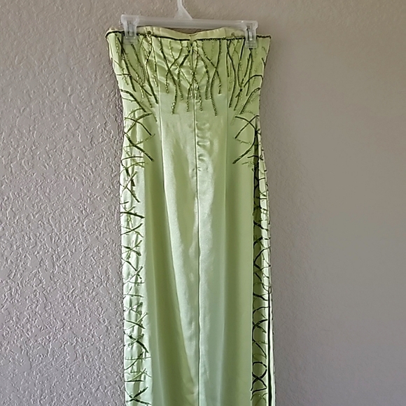 Lime green party time strapless beaded dress - Picture 5 of 7